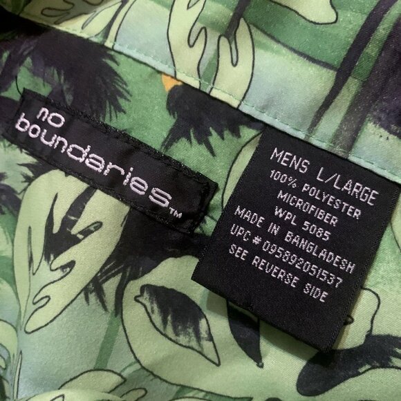 No Boundaries. Sz Large. Short Sleeve. Button Up. Aloha Hawaiian Shirt. B99 - Picture 7 of 7